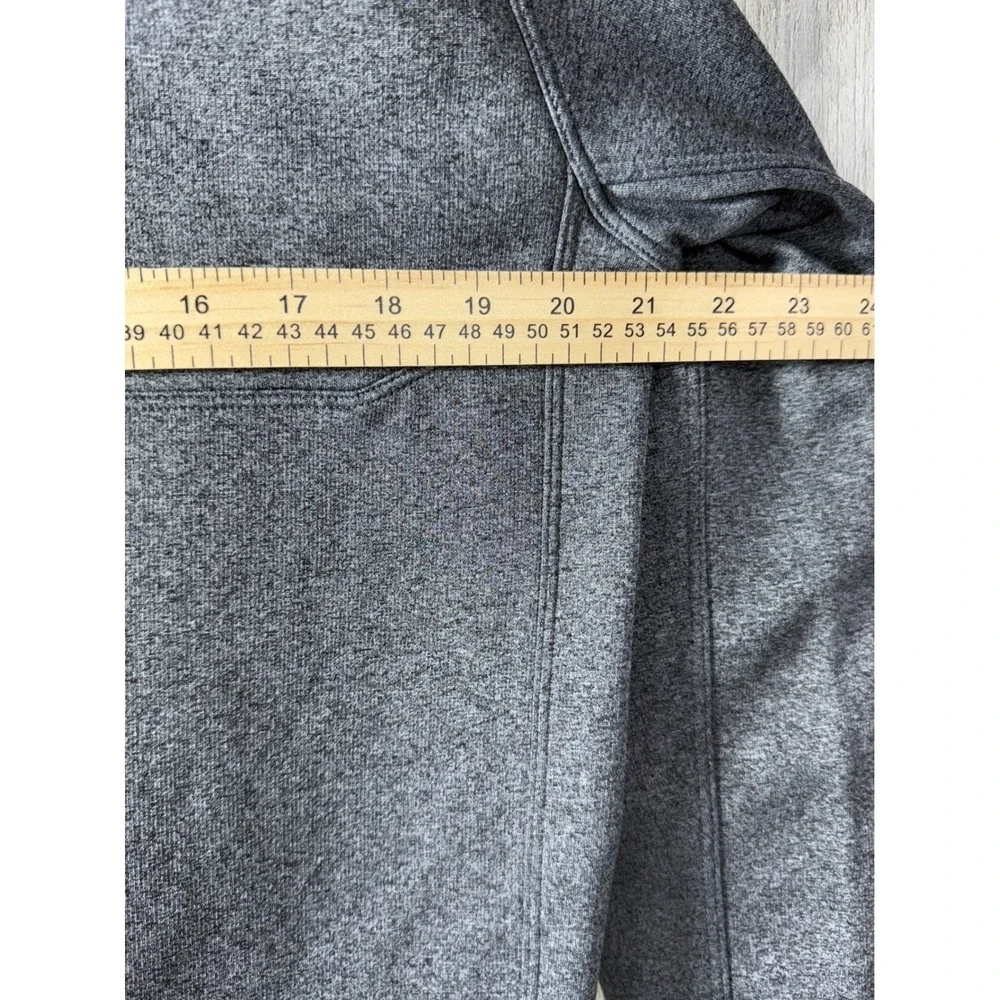 The North Face Mens Gray Orange Quarter Zip Fleece Pullover Jacket Size Large